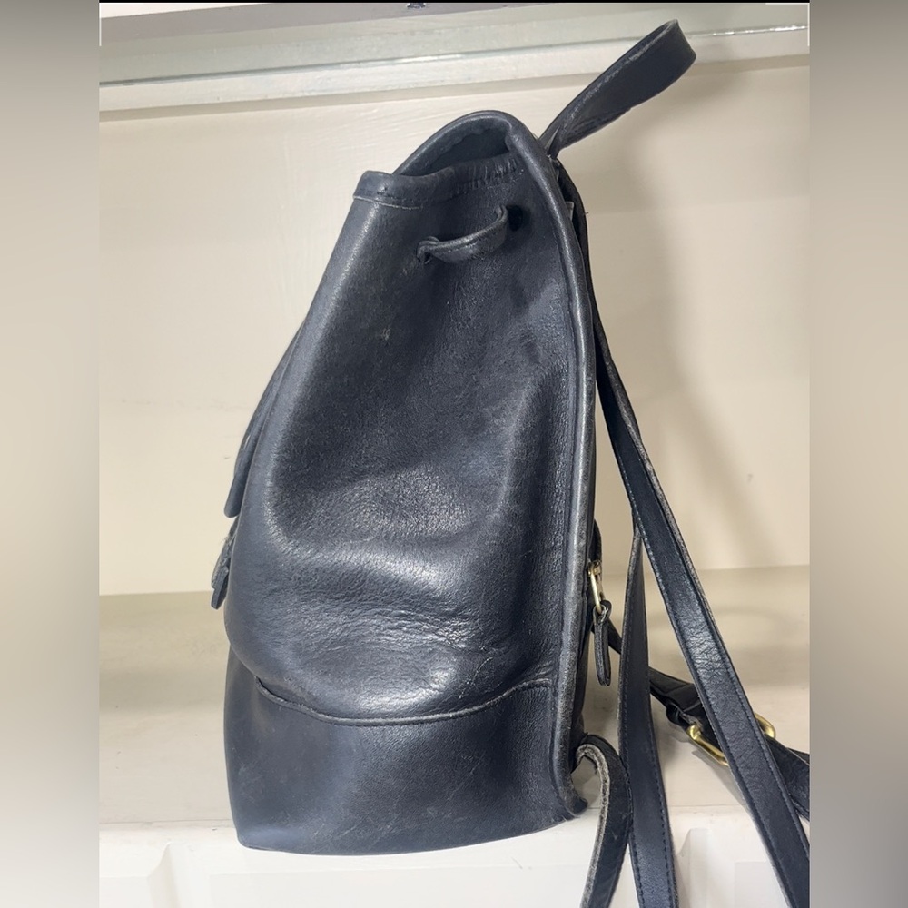Coach Vintage Black Leather Daypack Backpack Bag 9791 - Picture 5 of 9